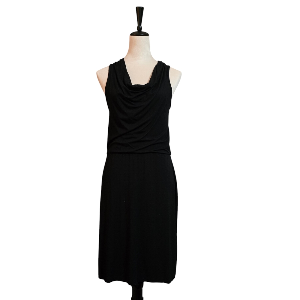 Cynthia Rowley Black Sheath Mini Dress with Cowl Neck for Cocktail